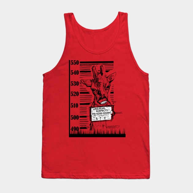 Unusual Suspects: Giraffe:Busted Tank Top by Redmetalwolf